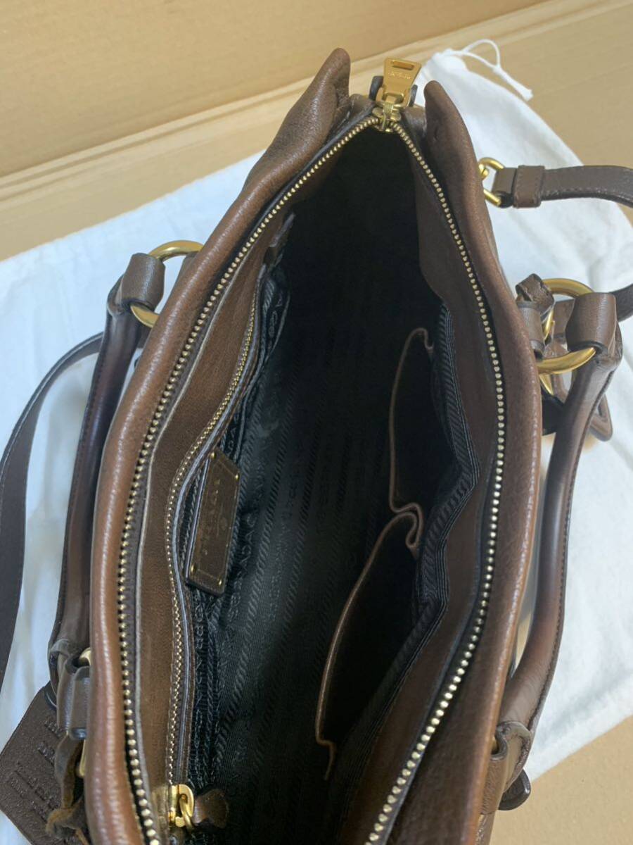 セール 中古 PRADA プラダ 2WAY バッグ レザー ショルダー セール 中古 PRADA プラダ 2WAY バッグ レザー ショルダー