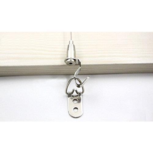  picture rail for stainless steel wire hanging lowering metal fittings silver 4 pcs set (0.5m hook 1 piece )
