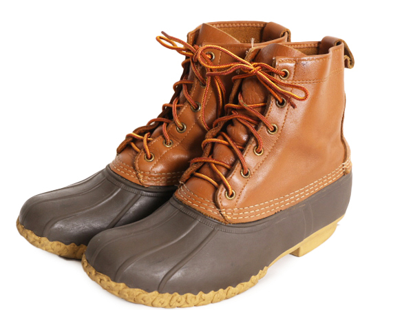 【新作入荷!!】 2トーン LLビーン 8インチ レースアップ LLBEAN 中古 程 25.5cm メンズ ブーツ ビーン 6ホール エルエルビーン USA製 濃茶 レインブーツ 茶 男性用