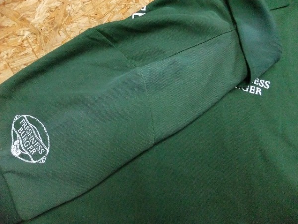 BEAMS × FRESHNESS BURGER ビームス フレッシュネスバーガー メンズ 半袖ポロシャツ ユニフォーム 緑 サイズS_画像3