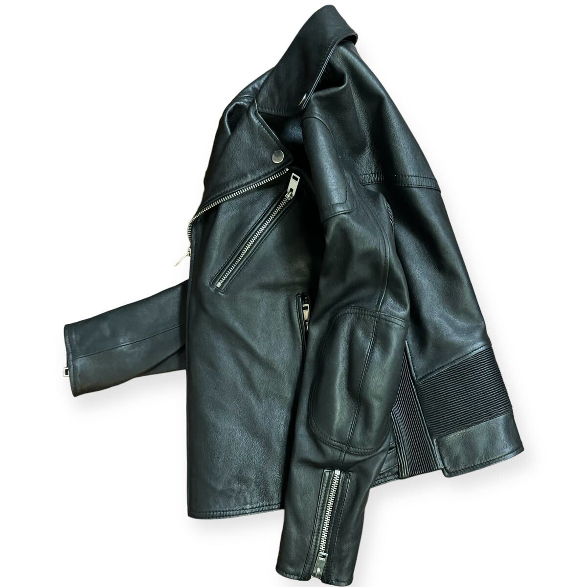 DIESEL 羊革 ダブルライダースジャケット レザー ブラック S DIESEL 羊革 ダブルライダースジャケット レザー ブラック S