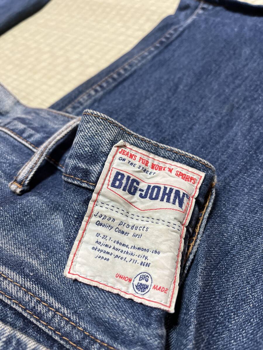 BIG-JOHN ビッグジョン MK103 W34 デニム ジーンズ ZIP UP 脇割 希少 レア 廃盤 人気 デザイン 定番 メンズ アメカジ ファッション 古著