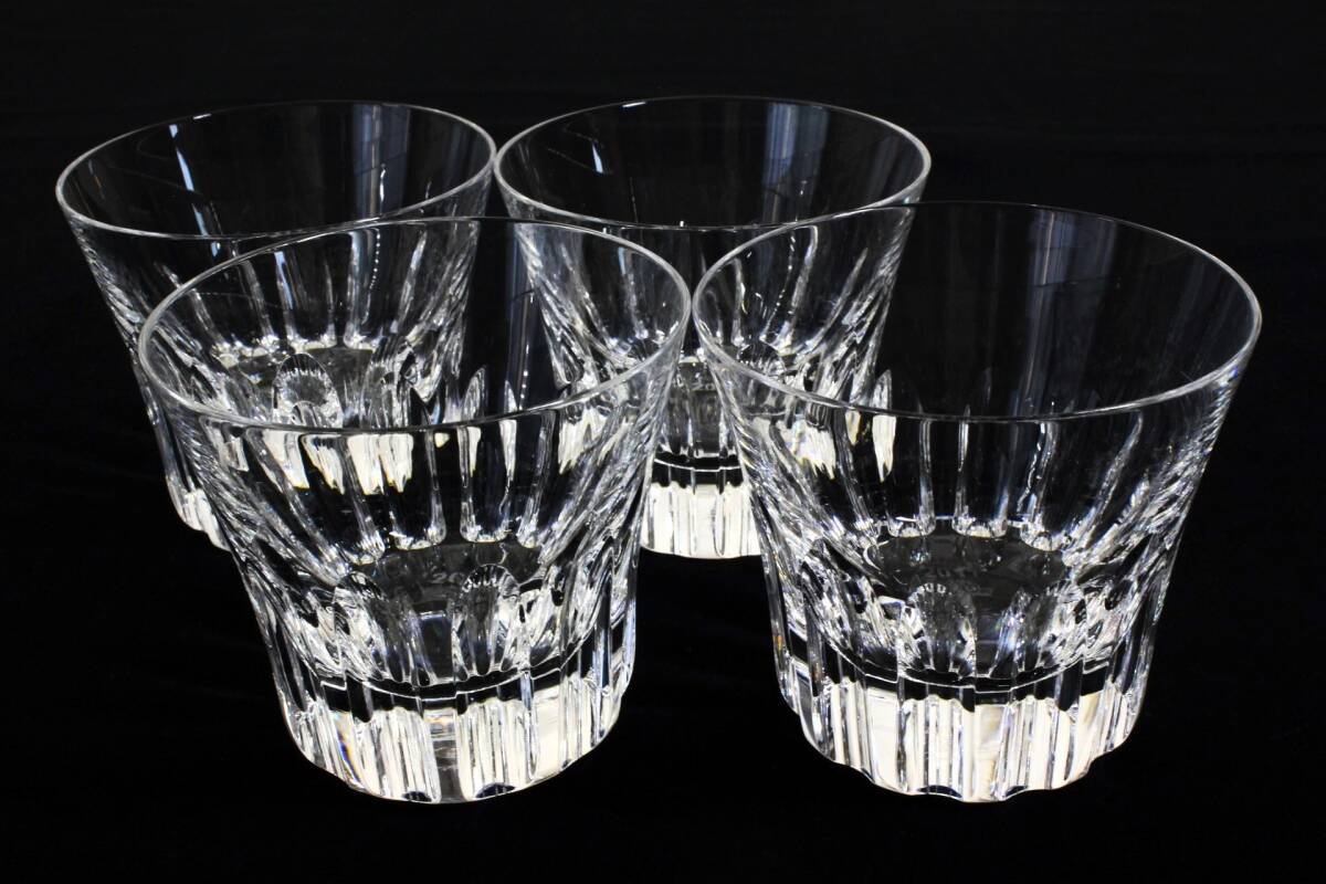 33【新品同様】Baccarat バカラ ロックグラス イヤータンブラー 2011 エトナ Etna ペアグラス 4客セット 箱なし tqe ★未使用に近い★