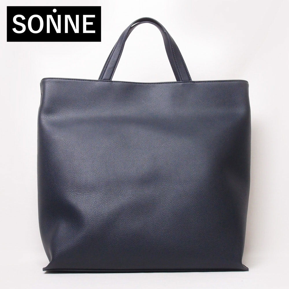 新品 SONNE PU 2WAYトートバッグ ORDINARY ネイビー 新品 SONNE PU 2WAYトートバッグ ORDINARY ネイビー