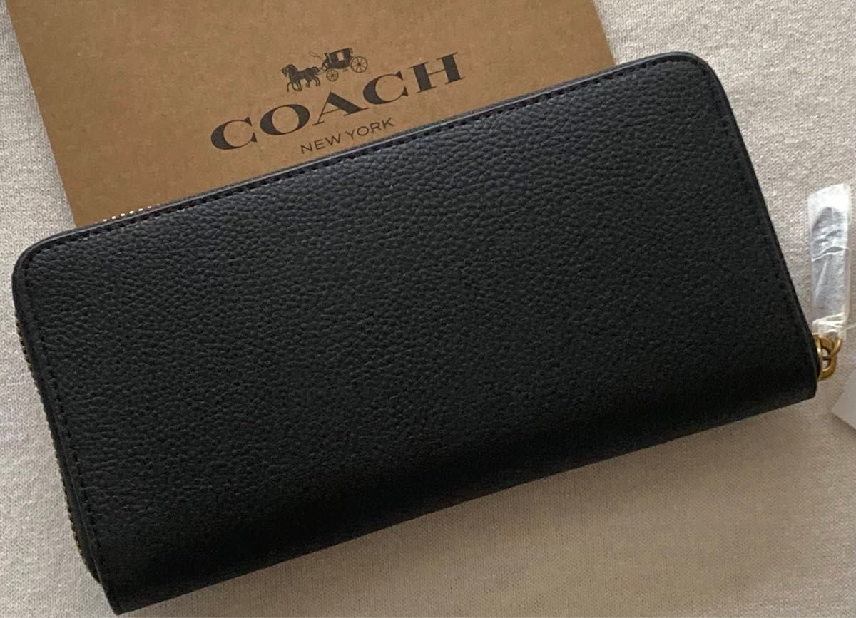 新品 COACH コーチ 長財布 メンズ レディース ブラック Cロゴ 新品 COACH コーチ 長財布 メンズ レディース ブラック Cロゴ
