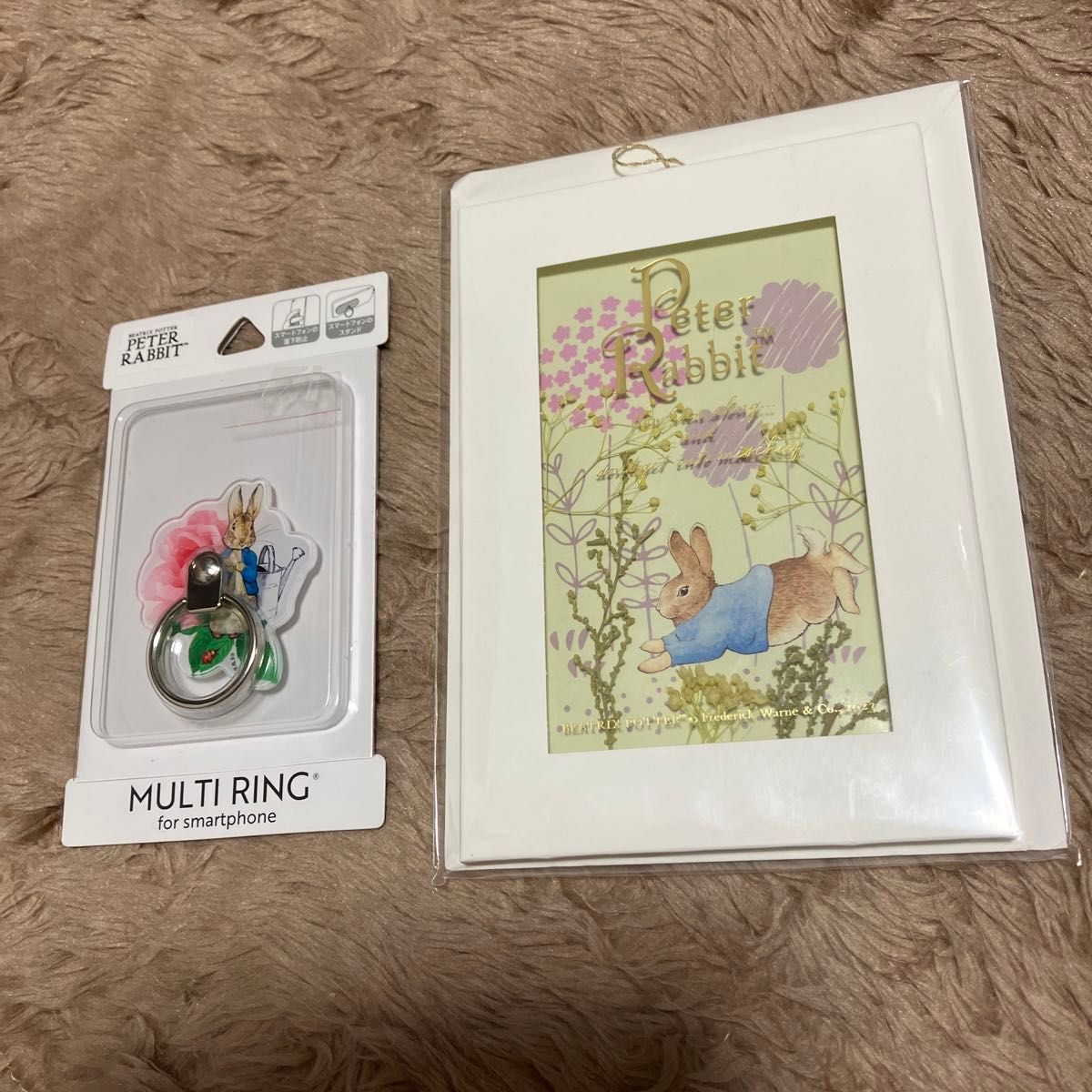 ピーターラビット スマホリング ドライフラワー装飾 未使用未 ピーターラビット スマホリング ドライフラワー装飾 未使用未