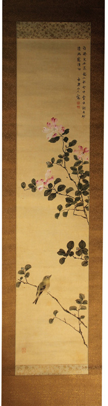 掛軸 小室翠雲 花鳥画賛 掛軸 小室翠雲 花鳥画賛
