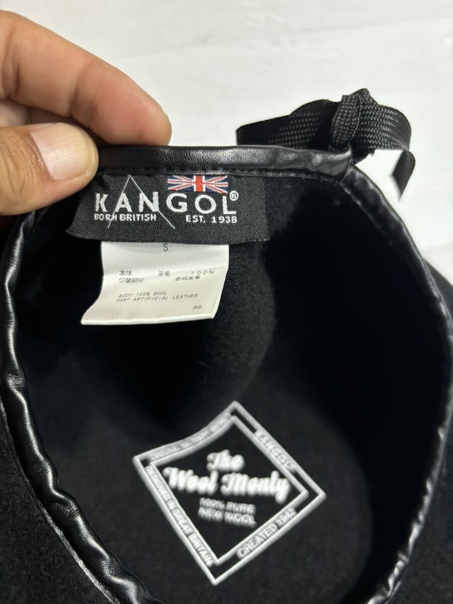 KANGOL Kangol The Wool Big Monty kangaroo Logo embroidery black wool wool felt bere- cap beret hat black S