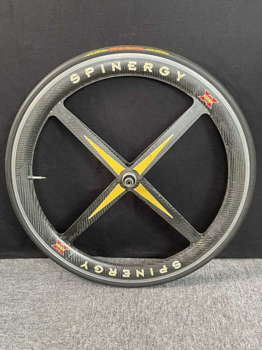 真909【SPINERGY/スピナジー】SPINERGY カーボン バトンホイール 26インチ チューブラー フロントのみ ピストバイク ロードバイク