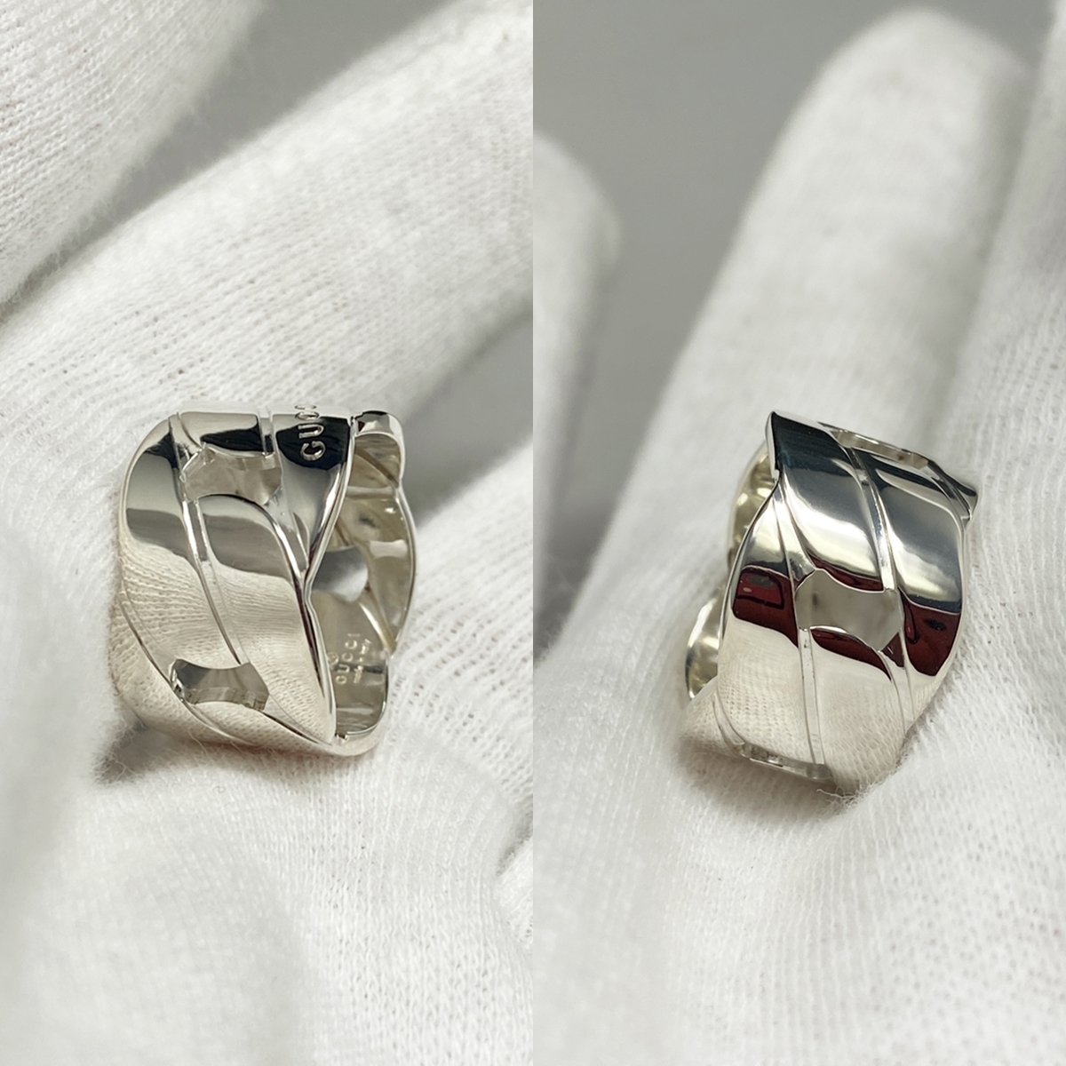新品仕上 希少 廃盤 グッチ GUCCI Gロゴ チェーン リング 指輪 新品仕上 希少 廃盤 グッチ GUCCI Gロゴ チェーン リング 指輪