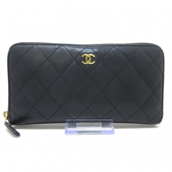 CHANEL 人気マトラッセ長財布★キャビアXゴールド金具★A50097 シャネル CHANEL 長財布 A50097 マトラッセ キャビアスキン 黒