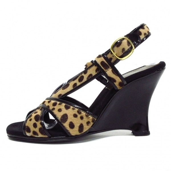  Hysteric Glamour HYSTERIC GLAMOUR сандалии Mn задний × кожа чёрный × светло-коричневый × мульти- женский леопардовый рисунок обувь 