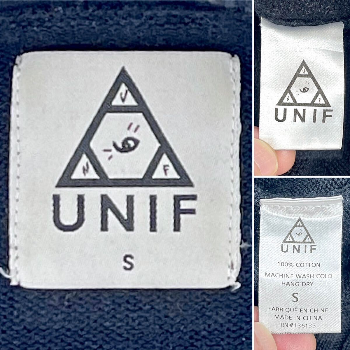 中古 UNIF ユニフ フリーメイソン ブランド ロゴ 編み込み 中古 UNIF ユニフ フリーメイソン ブランド ロゴ 編み込み