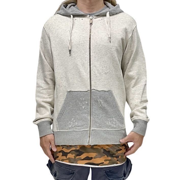 中古 DIESEL ディーゼル グレー ツートーン 切り替え ダメージ 中古 DIESEL ディーゼル グレー ツートーン 切り替え ダメージ