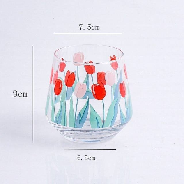  great popularity milk cup tulip pattern glass 2 point set interior Northern Europe manner 
