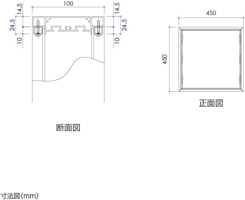  illumination side signboard .... autograph ( small size ~ medium sized ) angle aluminium .... signboard W450mm×H450mm sd100-450-450 MC