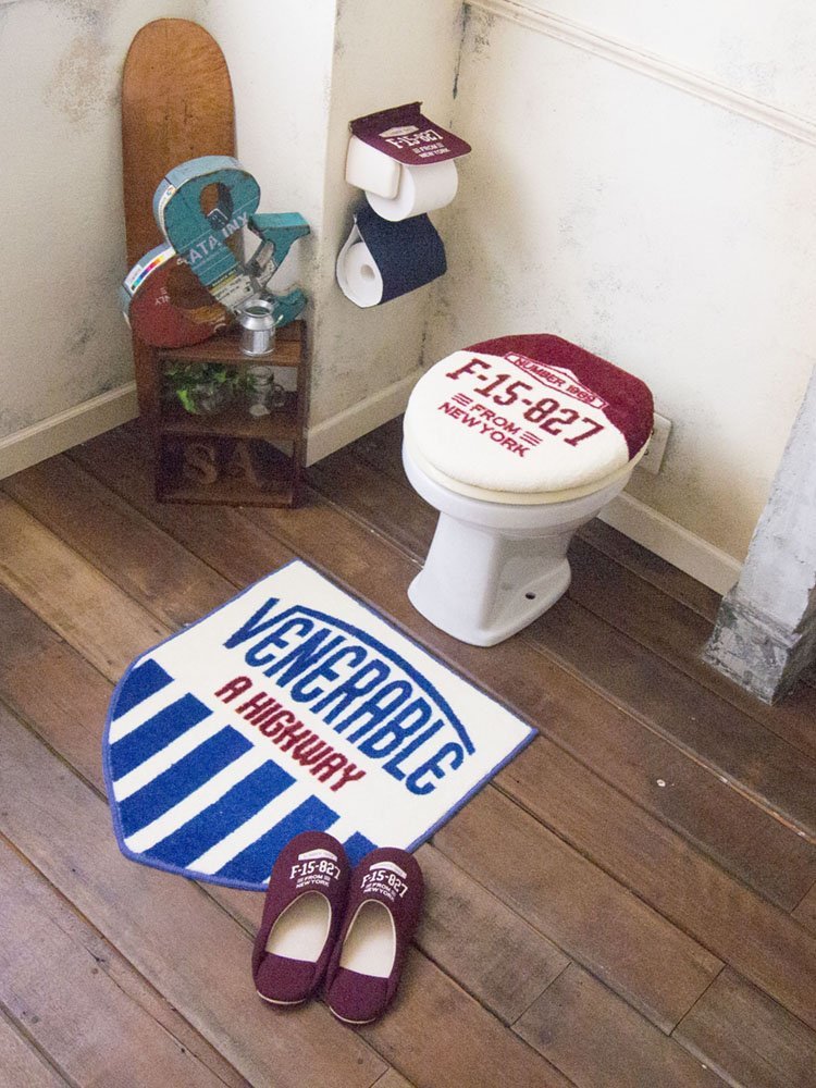 送料無料！アメリカンな雰囲気でトイレをお洒落な空間に！オカトー Cozydoors トイレ２点セット(３柄から)１組2160円が_画像2