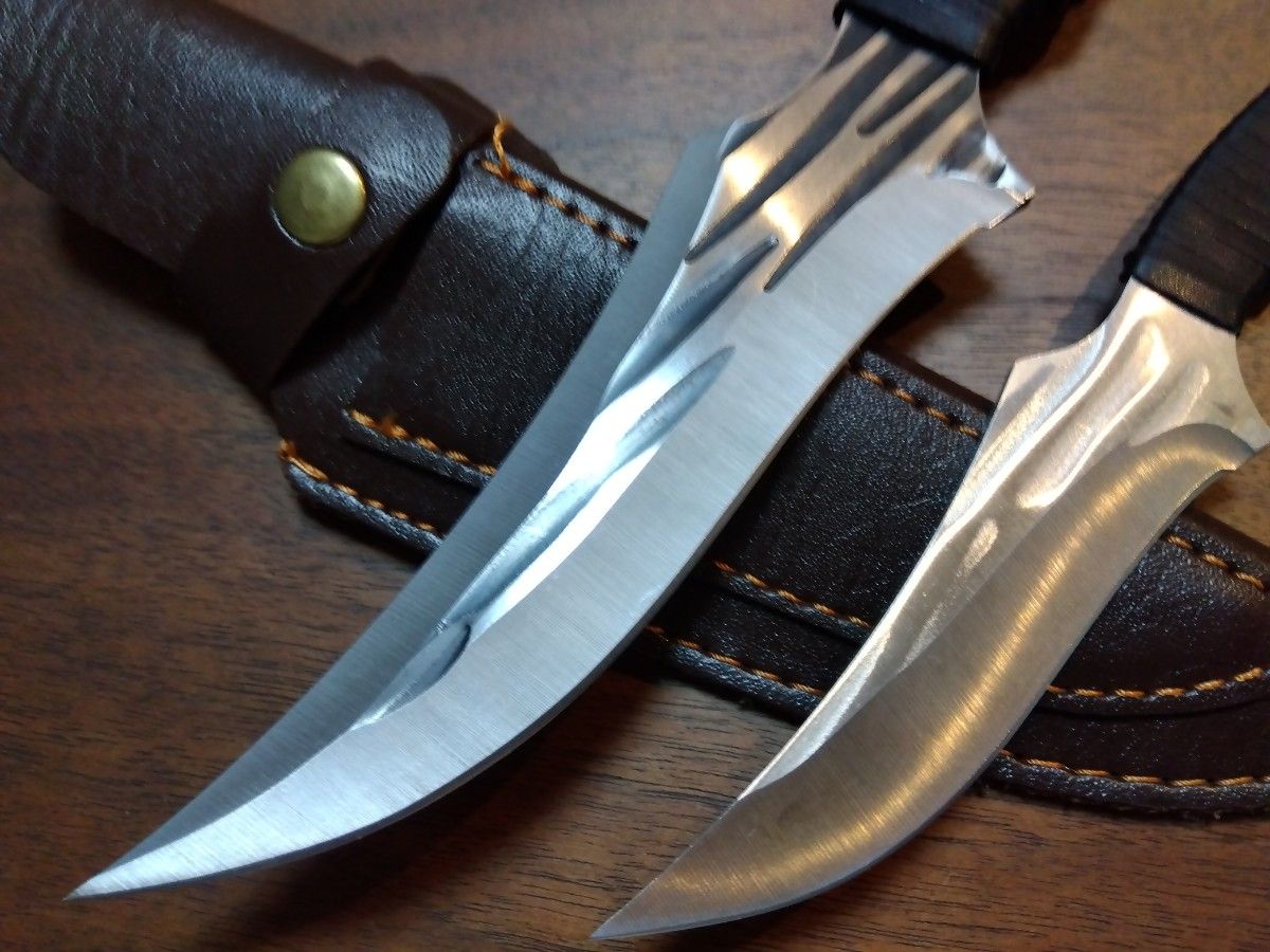 Double Knives 鉈型2点ナイフ キャンプ 釣り登山 フルタング Double Knives 鉈型2点ナイフ キャンプ 釣り登山 フルタング
