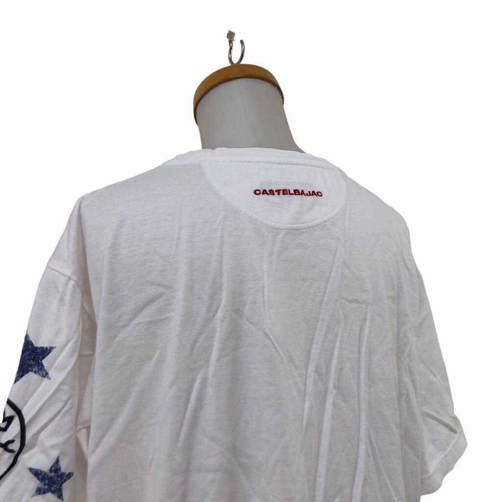 NB229-72 CASTELBAJAC Castelbajac короткий рукав футболка рубашка cut and sewn tops вырез лодочкой 100% белый принт женский 50