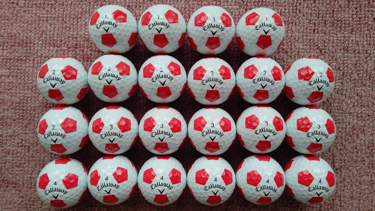 ２０２２　Callaway　キャロウェイ　CHROME　SOFT　TRUVIS　レッド　ロストボール　２２個