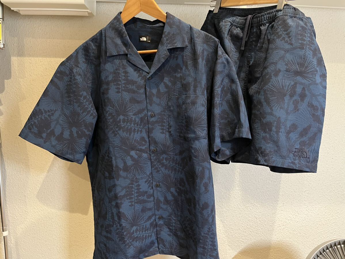 セットアップ ノースフェイス クライミング サマー シャツ、パンツ ネイビー系 ボタニカル XL NR21931 NB41939