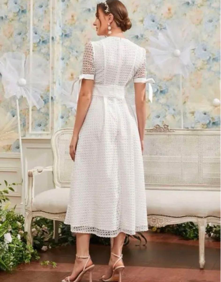 新品【SHEIN】シーイン レースドレス ホワイトワンピース 新品【SHEIN】シーイン レースドレス ホワイトワンピース