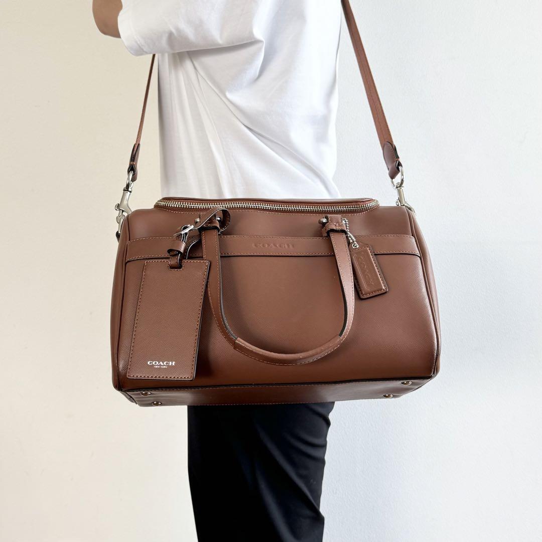 COACHコーチ ブラウン 2-wayレザー ショルダーバッグ COACHコーチ ブラウン 2-wayレザー ショルダーバッグ