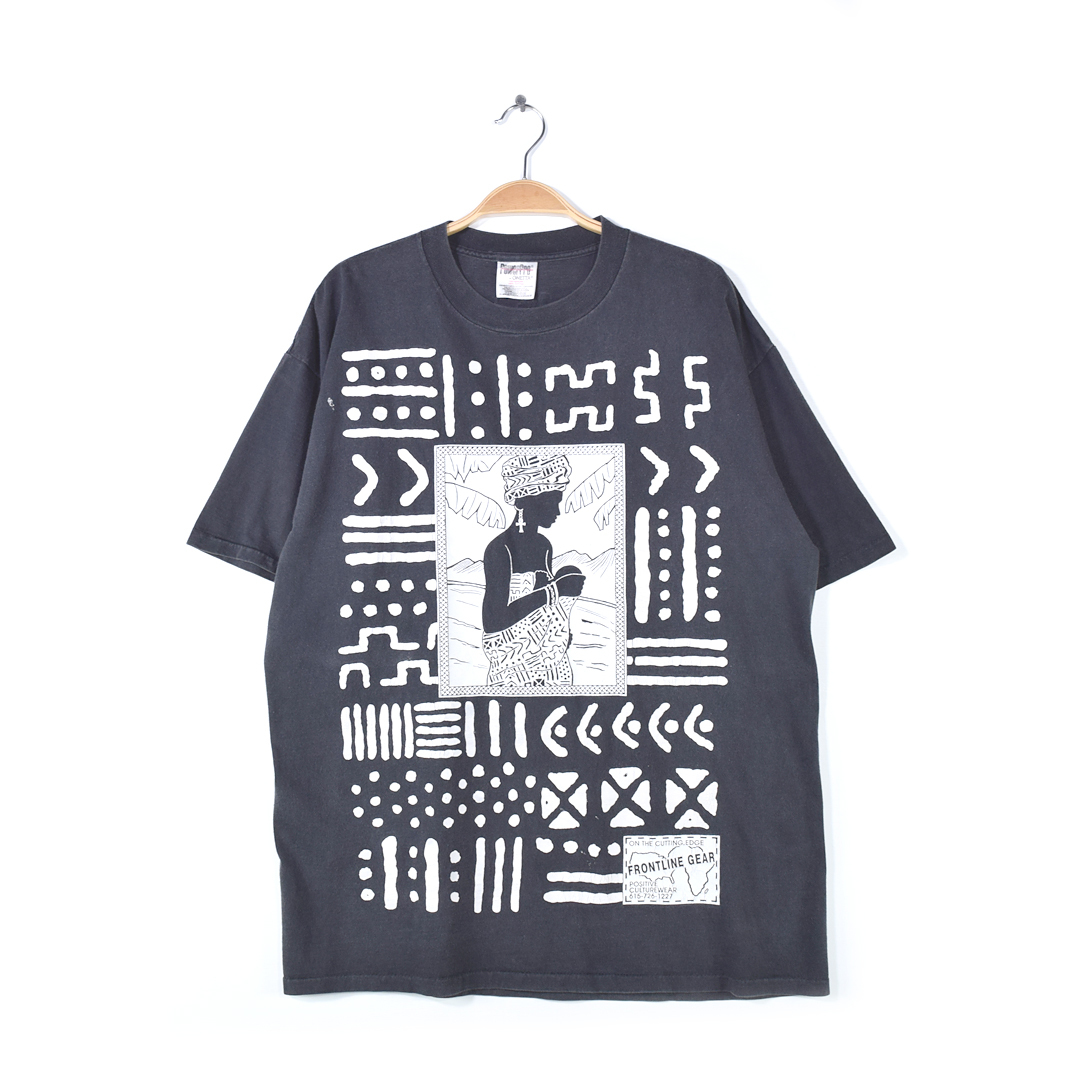 古着 90s フロントラインギア ヴィンテージTシャツ アフリカン 580 90s フロントラインギア ヴィンテージTシャツ アフリカン 袖