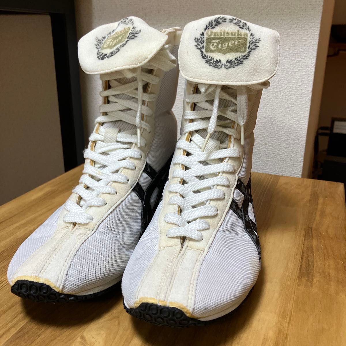 Onitsuka Tiger ボクシングシューズ ハイカット ホワイト/グリーン オニツカタイガー アシックス コラボ ボクサーシューズ
