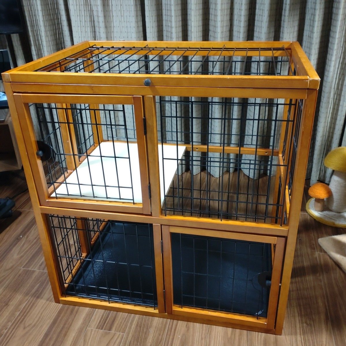 ナチュラルワン 木製キャットゲージ 2段 おしゃれ ペット ナチュラルワン 木製キャットゲージ 2段 おしゃれ ペット