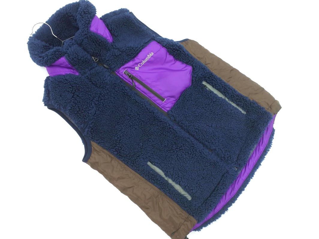Columbia コロンビア PL1046 アーチャーリッジ ボア 中綿ベスト sizeS/紺ｘ茶ｘ紫 ◇■ ☆ efb2 レディース