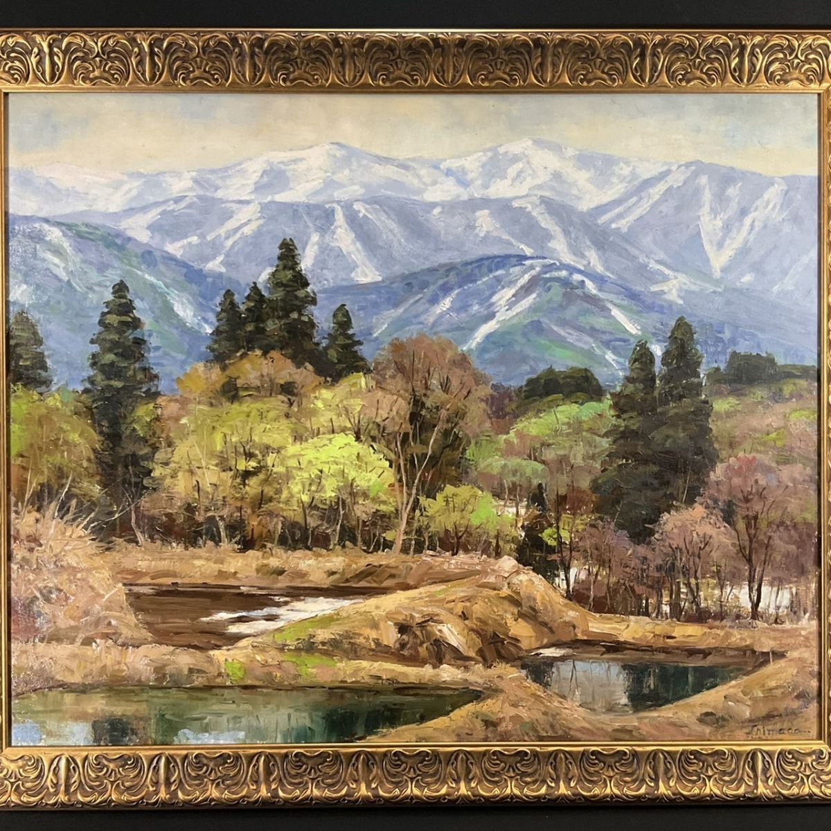 Yahoo!オークション - 真作 油彩 島田安雄 『奥信濃五月(飯山市 Yahoo!オークション - 真作 油彩 島田安雄 『奥信濃五月(飯山市