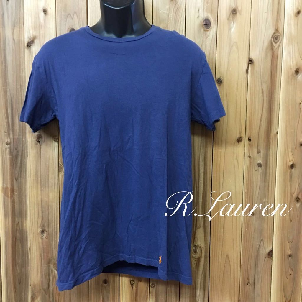 (R.Lauren) Ralph Lauren *size M / темно-синий серия короткий рукав футболка tops Logo вышивка one отметка SLEEPWEAR // USA б/у одежда 