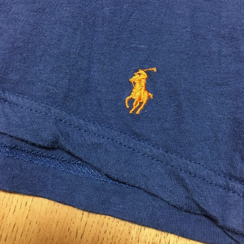 (R.Lauren) Ralph Lauren *size M / темно-синий серия короткий рукав футболка tops Logo вышивка one отметка SLEEPWEAR // USA б/у одежда 