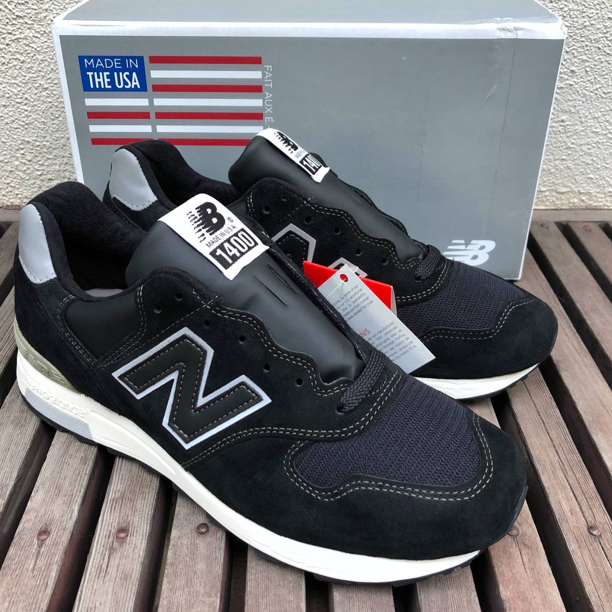 生産終了 USA製 NEW BALANCE M1400BKS BLACK×GRAY US9.5D 27.5cm 国内正規品 新品 スウェード 限定 アメリカ製 米国製_画像1