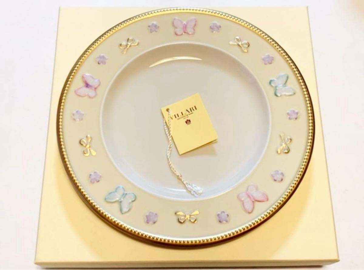 新品 ヴィラリ ☆ VILLARI ☆デザートプレート イエロー リボン 新品 ヴィラリ VILLARI デザートプレート イエロー リボン