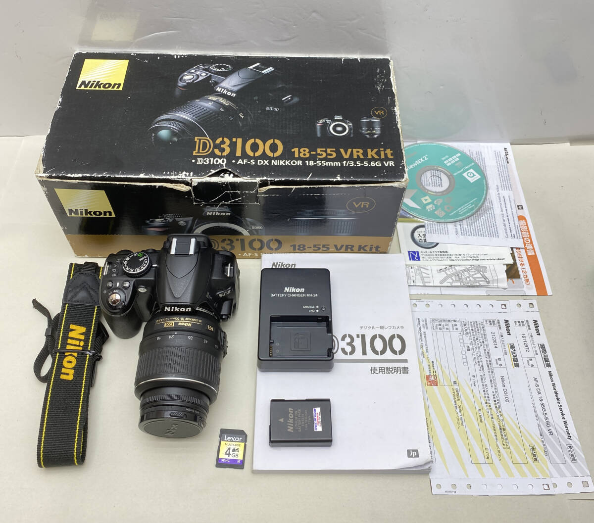 NIKON D3100 ニコン デジタル一眼レフカメラ レンズ DX AF-S NIKKOR 18-55mm 1:3.5-5.6G VR 中古