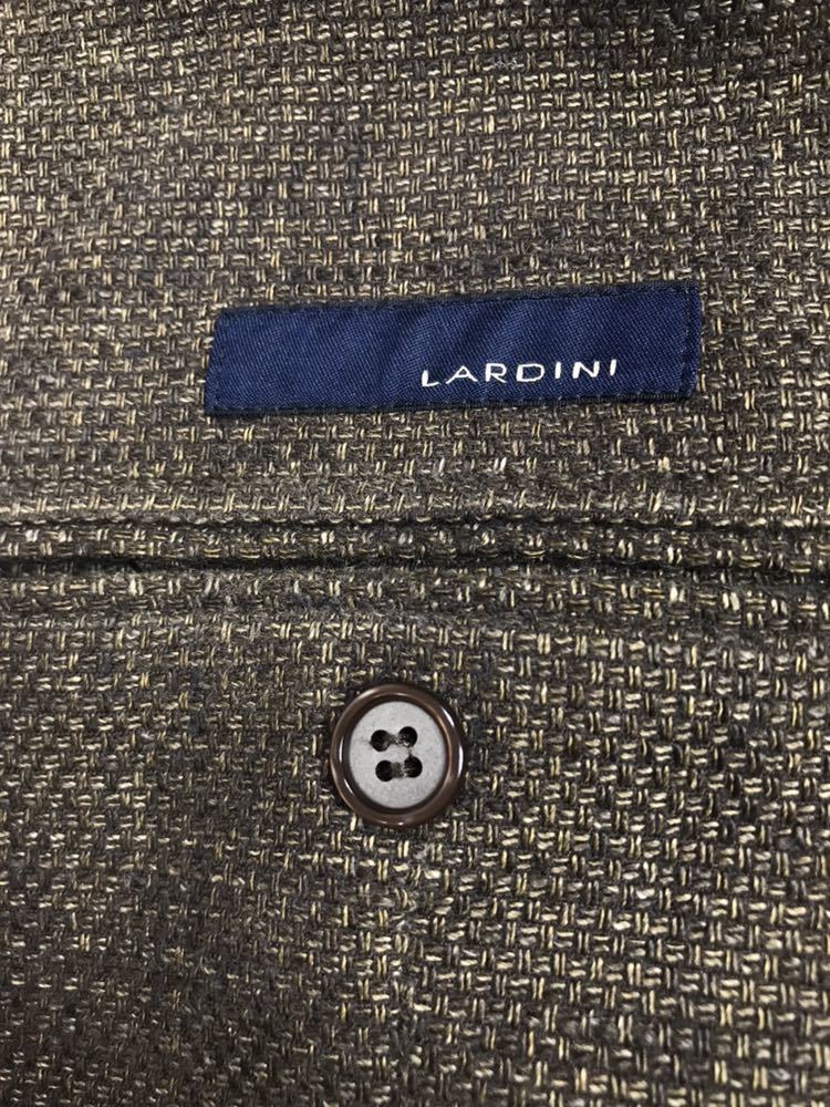 rarudini 沒有★最遺漏的1000日元開始★LARDINI 單人茄克 亞麻布size 46 古典音樂modern tailored 麻棕色    原文:ラルディーニ ★最落なしの1000円スタート★ LARDINI シングルジャケット リネン size 46 クラシック モダン テーラード 麻 ブラウン