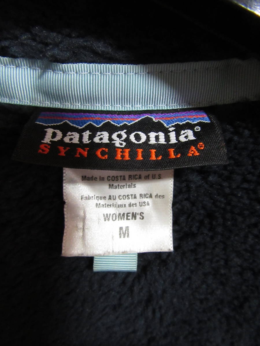 ☆☆送料無料☆☆Patagonia☆シンチラフリースジャケット☆黒☆襟ボア☆M☆F9☆_画像5