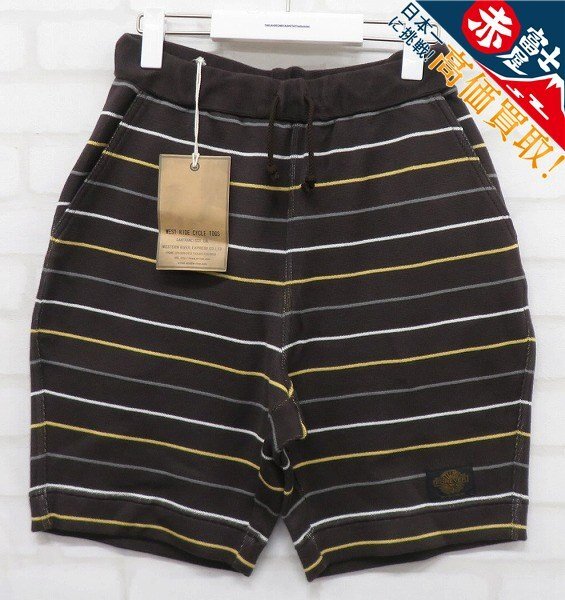 3P7104/未使用品 WESTRIDE ボーダーニットショーツ ウエストライド ショートパンツ