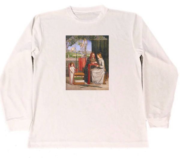 ロセッティ　ドライ　Tシャツ　聖母マリアの少女時代　キリスト教　名画　絵画　ロング　ロンT_画像1