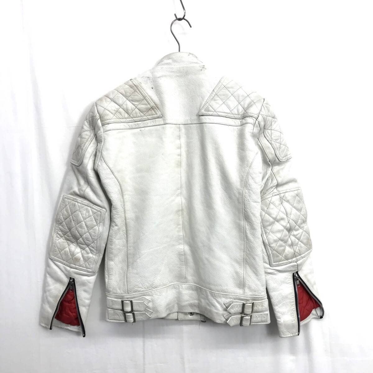 KZ8495*ALA Happie Hills : double leather rider's jacket *S* white series lining quilting ala happy Hill z