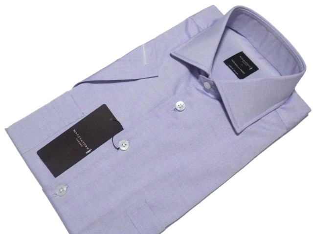 ◆MACKINTOSH LONDON×TURNBULL&ASSER◆英國制 ピンオックス 半袖ドレスシャツ【S】(M相當(dāng)) 4.4萬/マッキントッシュ×ターンブル＆アッサー