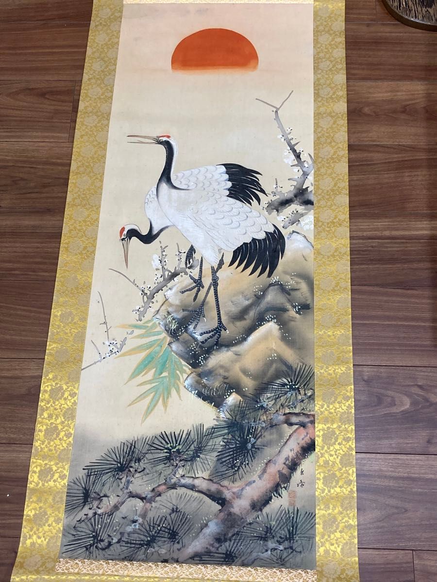 掛け軸 慶祝画 鶴亀 松竹梅鶴 190cmx52 5cm 絵画 日本画 掛軸 掛け軸 慶祝画 鶴亀 松竹梅鶴 190cmx52 5cm 絵画 日本画 掛軸