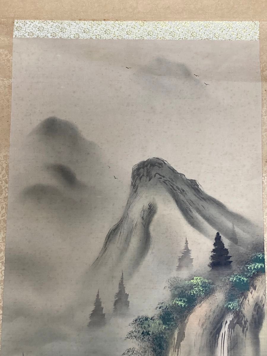 小室翠雲 掛軸 真作 肉筆 山水画 山水図 風景画 合せ箱 田崎草雲 小室翠雲 掛軸 真作 肉筆 山水画 山水図 風景画 合せ箱 田崎草雲