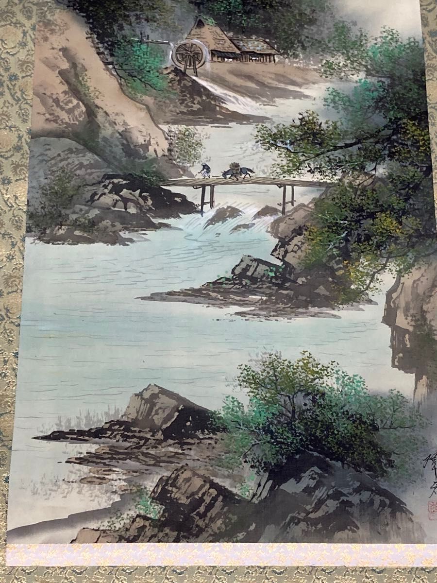 小野翠香 桐箱入り 肉筆 掛軸 掛け軸 山水画 山水図 絵画 昭和 小野翠香 桐箱入り 肉筆 掛軸 掛け軸 山水画 山水図 絵画 昭和