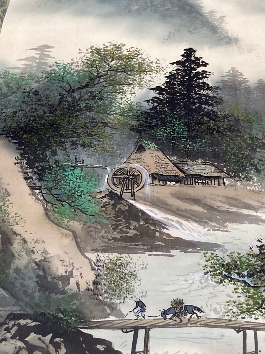 小野翠香 桐箱入り 肉筆 掛軸 掛け軸 山水画 山水図 絵画 昭和 小野翠香 桐箱入り 肉筆 掛軸 掛け軸 山水画 山水図 絵画 昭和