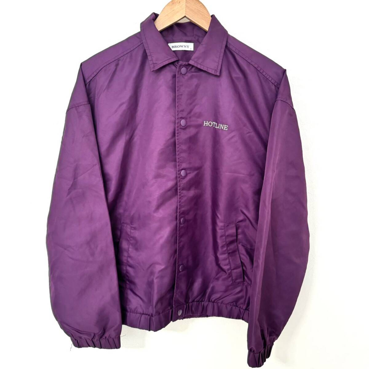 [BROWNY] brownie tops outer jacket nylon jacket purple purple casual Street men's size Free /Y11393GG