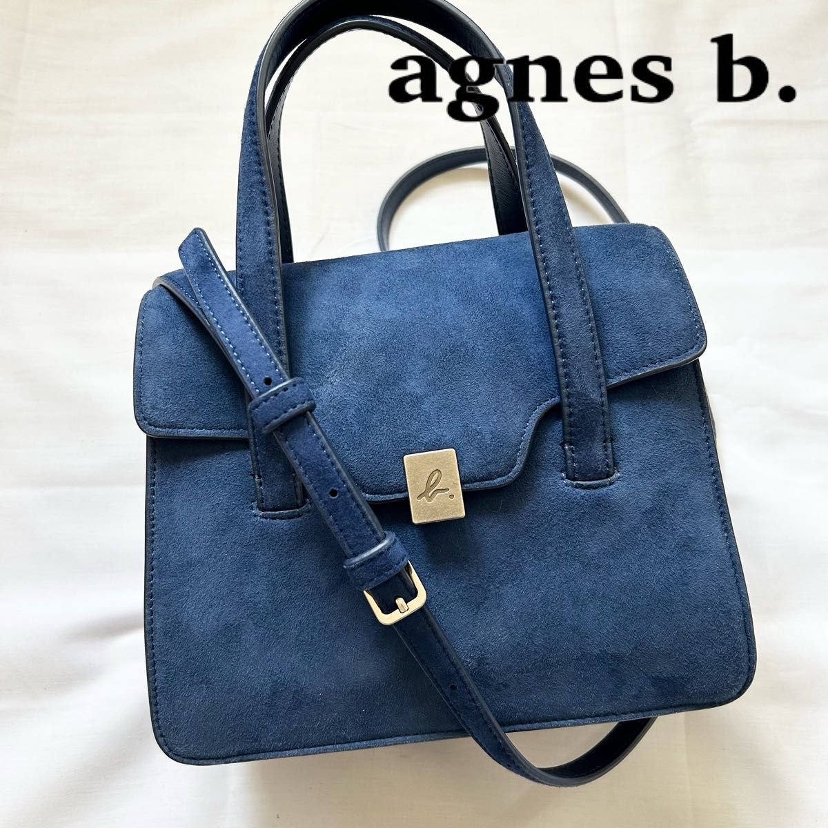 極美品 2way アニエスベー ショルダーバッグ ブルー 羊革 miyuki 極美品 2way アニエスベー ショルダーバッグ ブルー 羊革 miyuki