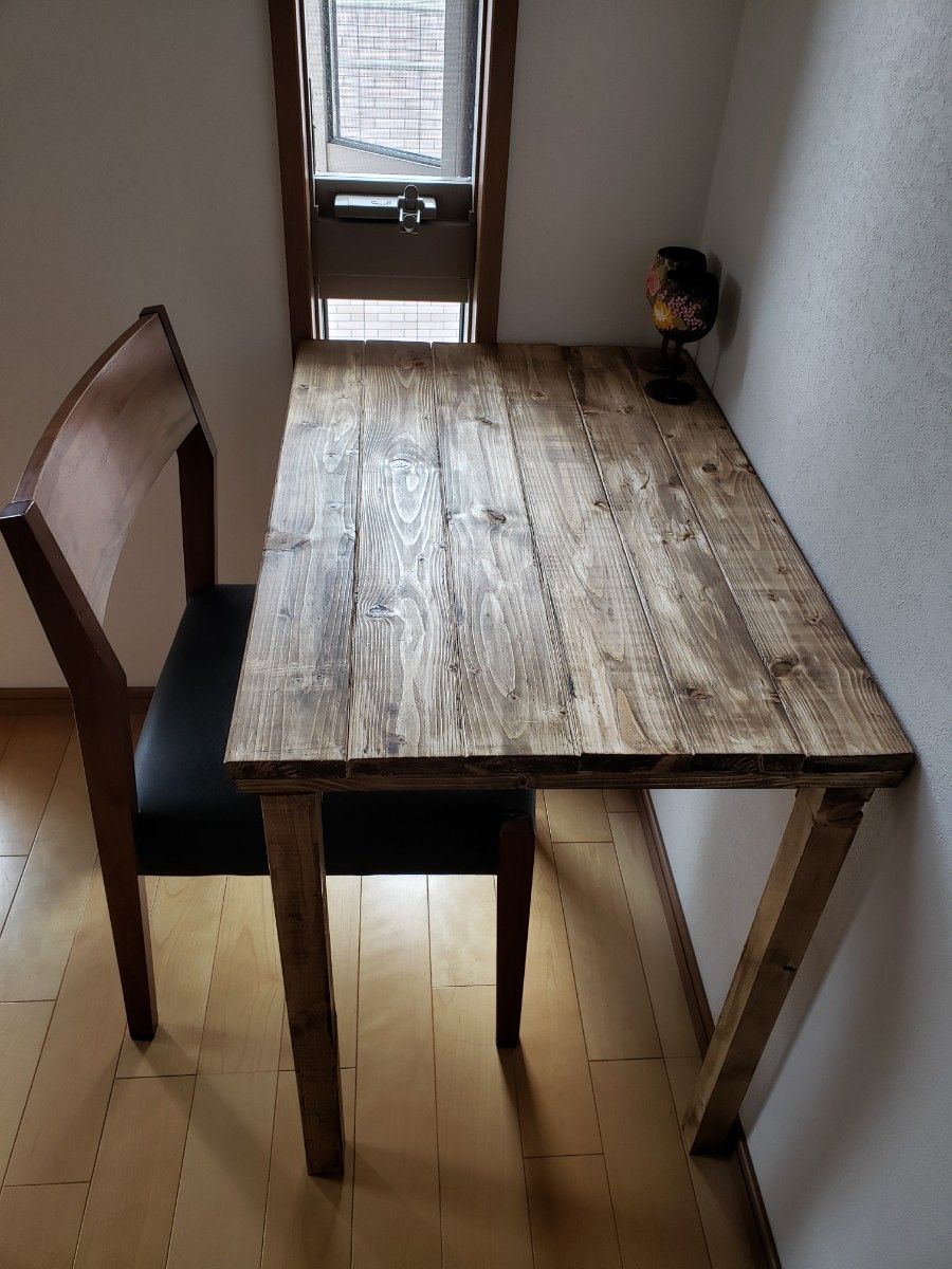 80×45アンティーク ダイニングテーブル 木目 無垢材 折り畳み式 80×45アンティーク ダイニングテーブル 木目 無垢材 折り畳み式